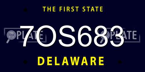 7OS683 Delaware License Plate