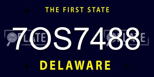 7OS7488 Delaware License Plate