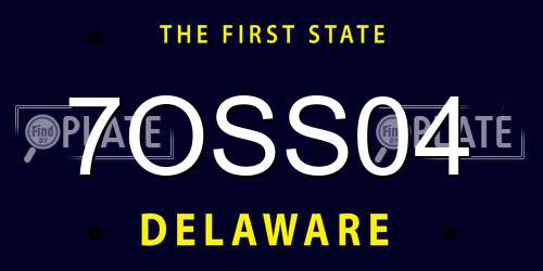 7OSS04 Delaware License Plate