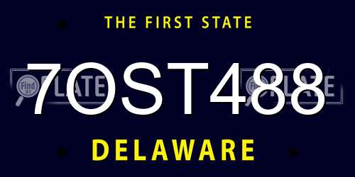 7OST488 Delaware License Plate