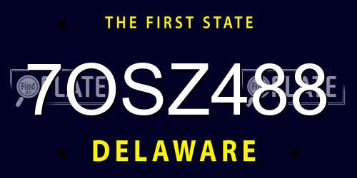 7OSZ488 Delaware License Plate