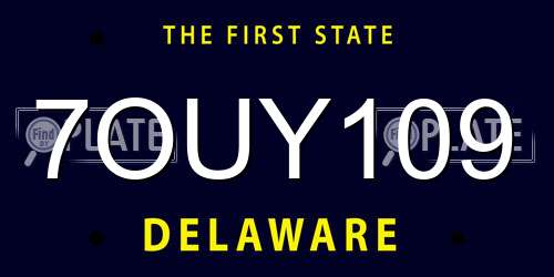 7OUY109 Delaware License Plate