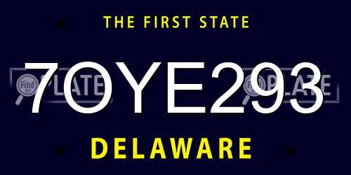 7OYE293 Delaware License Plate