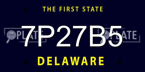 7P27B5 Delaware License Plate