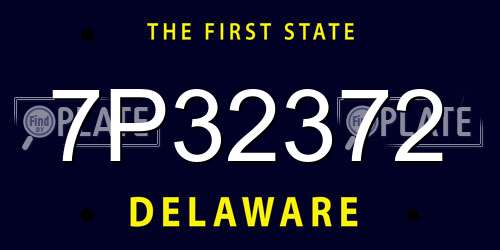 7P32372 Delaware License Plate