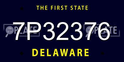7P32376 Delaware License Plate