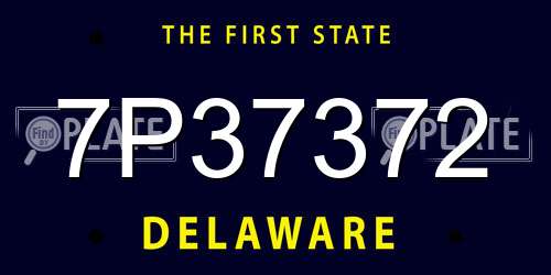 7P37372 Delaware License Plate