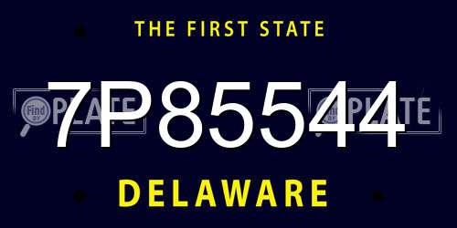 7P85544 Delaware License Plate