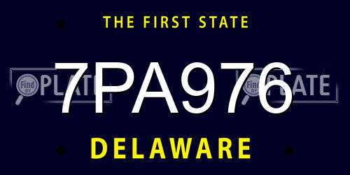 7PA976 Delaware License Plate