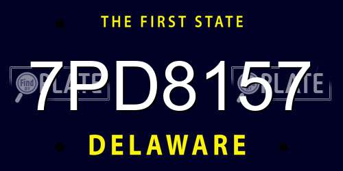 7PD8157 Delaware License Plate