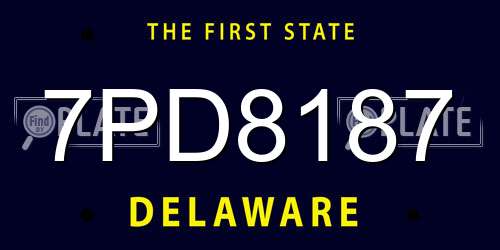 7PD8187 Delaware License Plate