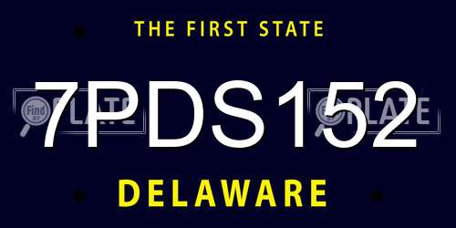 7PDS152 Delaware License Plate
