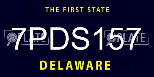 7PDS157 Delaware License Plate