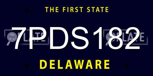 7PDS182 Delaware License Plate