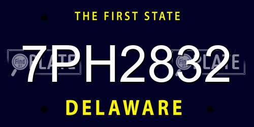 7PH2832 Delaware License Plate