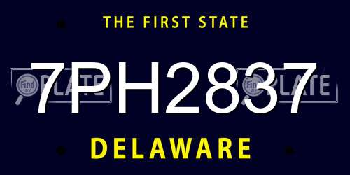 7PH2837 Delaware License Plate