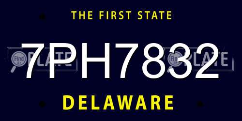 7PH7832 Delaware License Plate