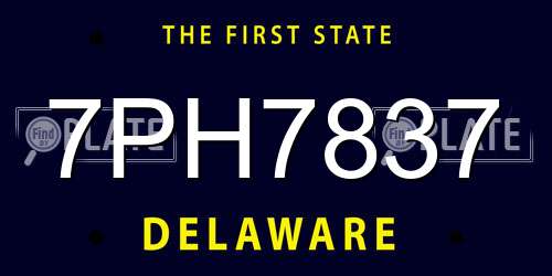 7PH7837 Delaware License Plate