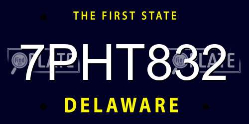 7PHT832 Delaware License Plate