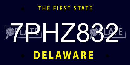 7PHZ832 Delaware License Plate