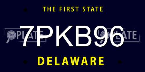 7PKB96 Delaware License Plate