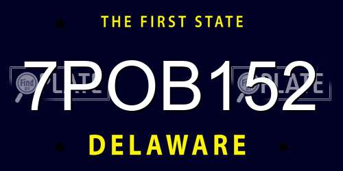 7POB152 Delaware License Plate