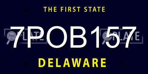 7POB157 Delaware License Plate