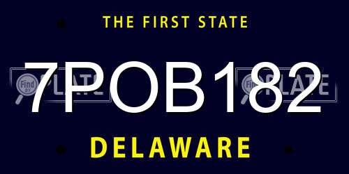 7POB182 Delaware License Plate