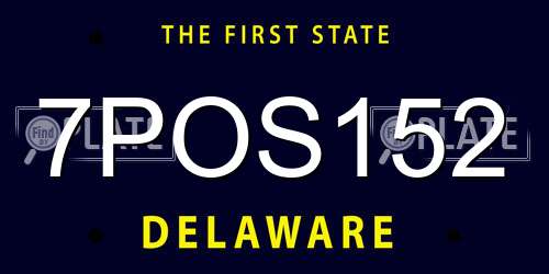7POS152 Delaware License Plate
