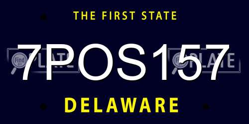7POS157 Delaware License Plate