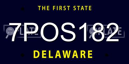 7POS182 Delaware License Plate
