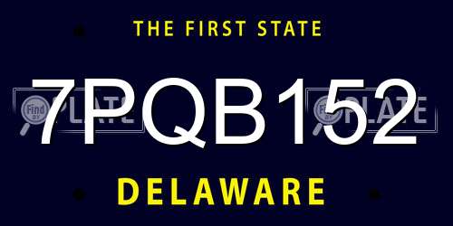7PQB152 Delaware License Plate