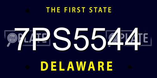 7PS5544 Delaware License Plate