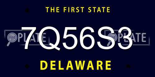 7Q56S3 Delaware License Plate