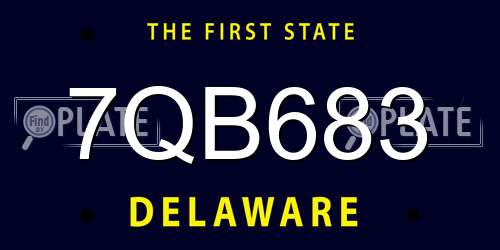 7QB683 Delaware License Plate