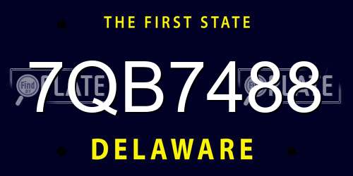 7QB7488 Delaware License Plate