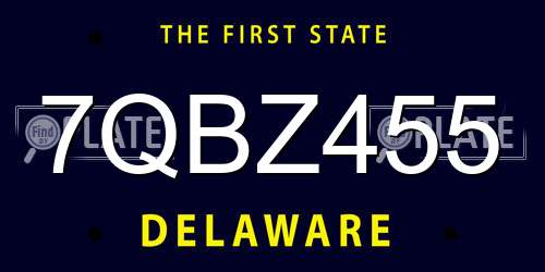 7QBZ455 Delaware License Plate
