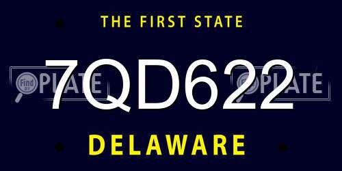 7QD622 Delaware License Plate