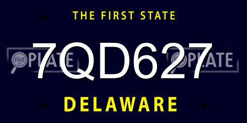 7QD627 Delaware License Plate