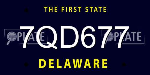 7QD677 Delaware License Plate