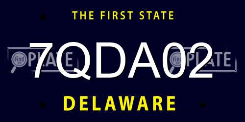 7QDA02 Delaware License Plate