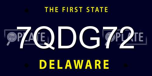 7QDG72 Delaware License Plate