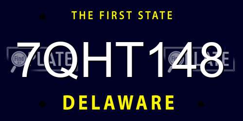 7QHT148 Delaware License Plate