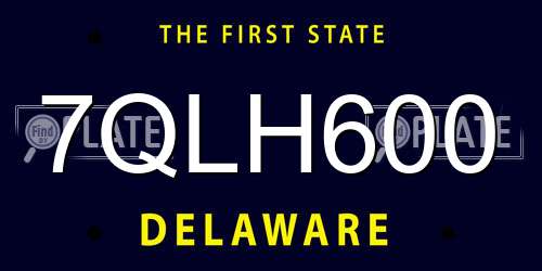 7QLH600 Delaware License Plate