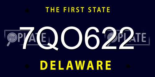 7QO622 Delaware License Plate