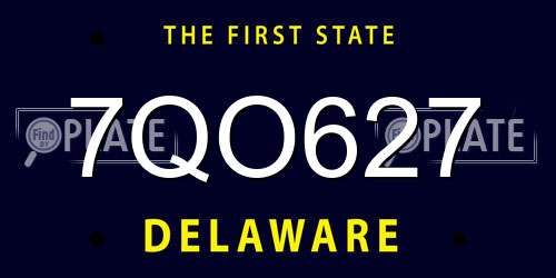 7QO627 Delaware License Plate