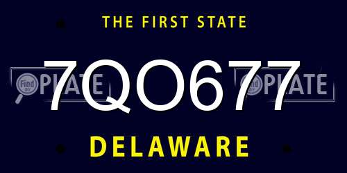 7QO677 Delaware License Plate