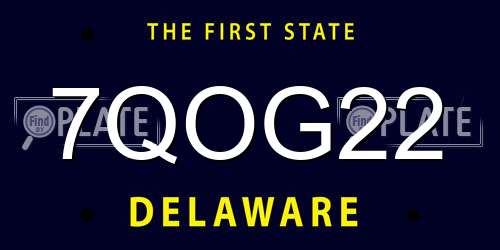 7QOG22 Delaware License Plate