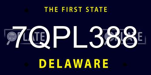 7QPL388 Delaware License Plate