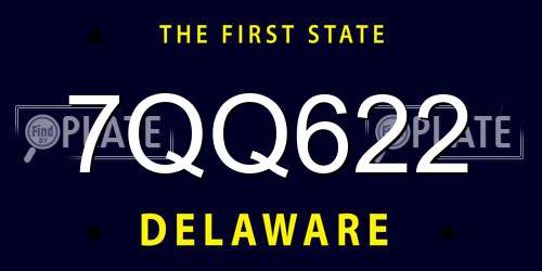 7QQ622 Delaware License Plate